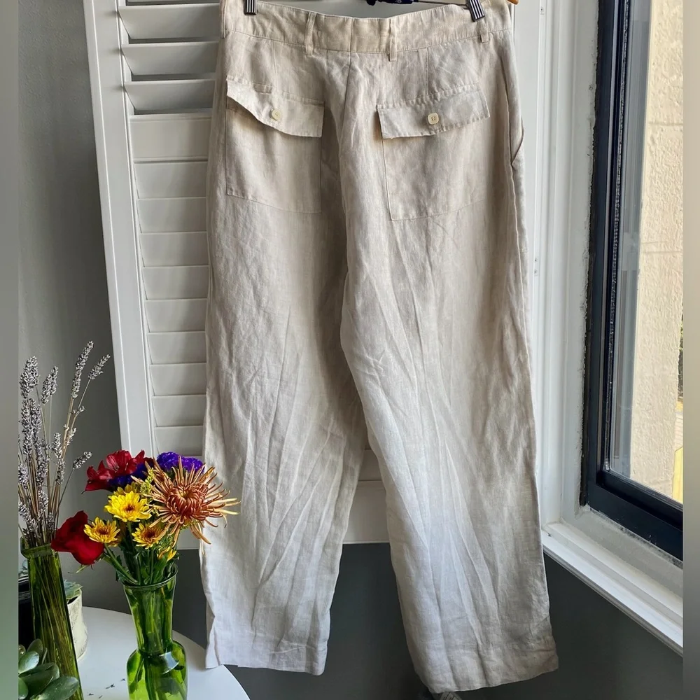 Lorenier 100% linen pants